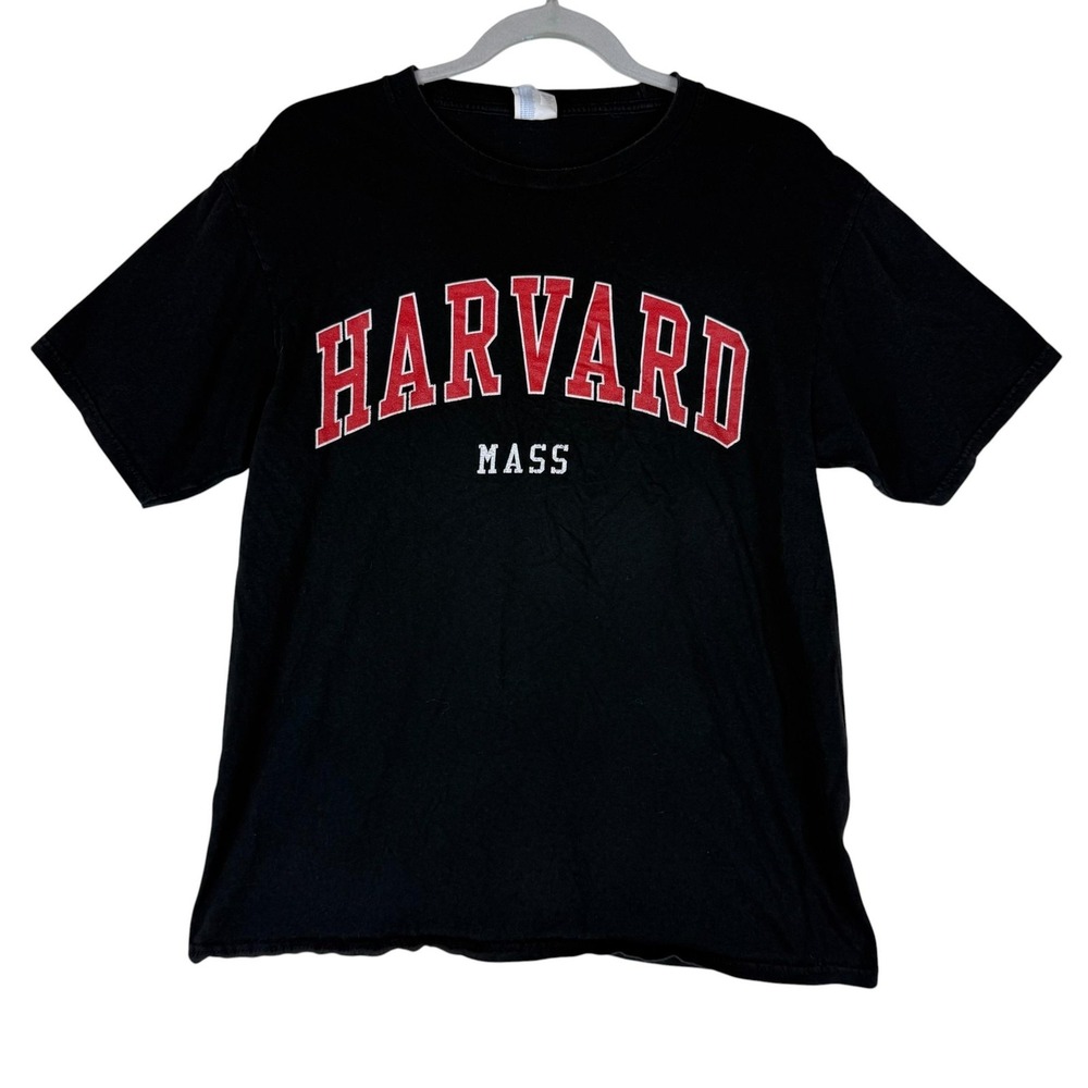 Harvard Shirt Mens Medium Black NCAA College Port & Company Tee Top